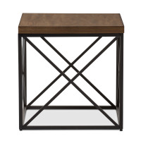 Baxton Studio YLX-2692-ET Holden Vintage Industrial Antique Bronze End Table